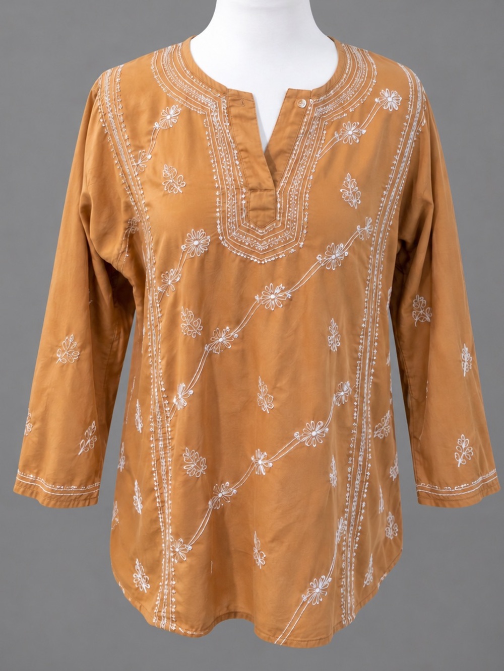 CHADWICKS Sheer Embroidered Tunic Shirt